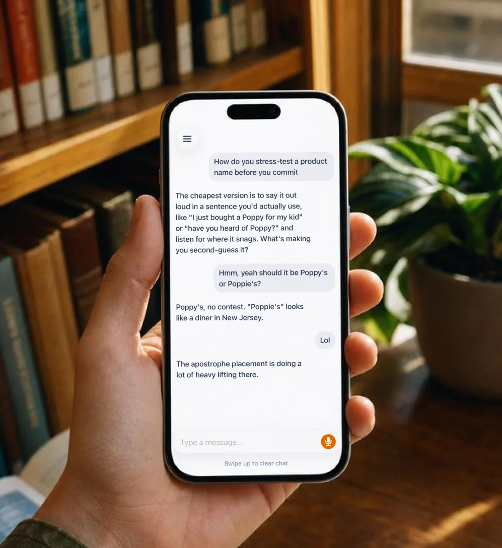 Companion app shown on an iPhone.